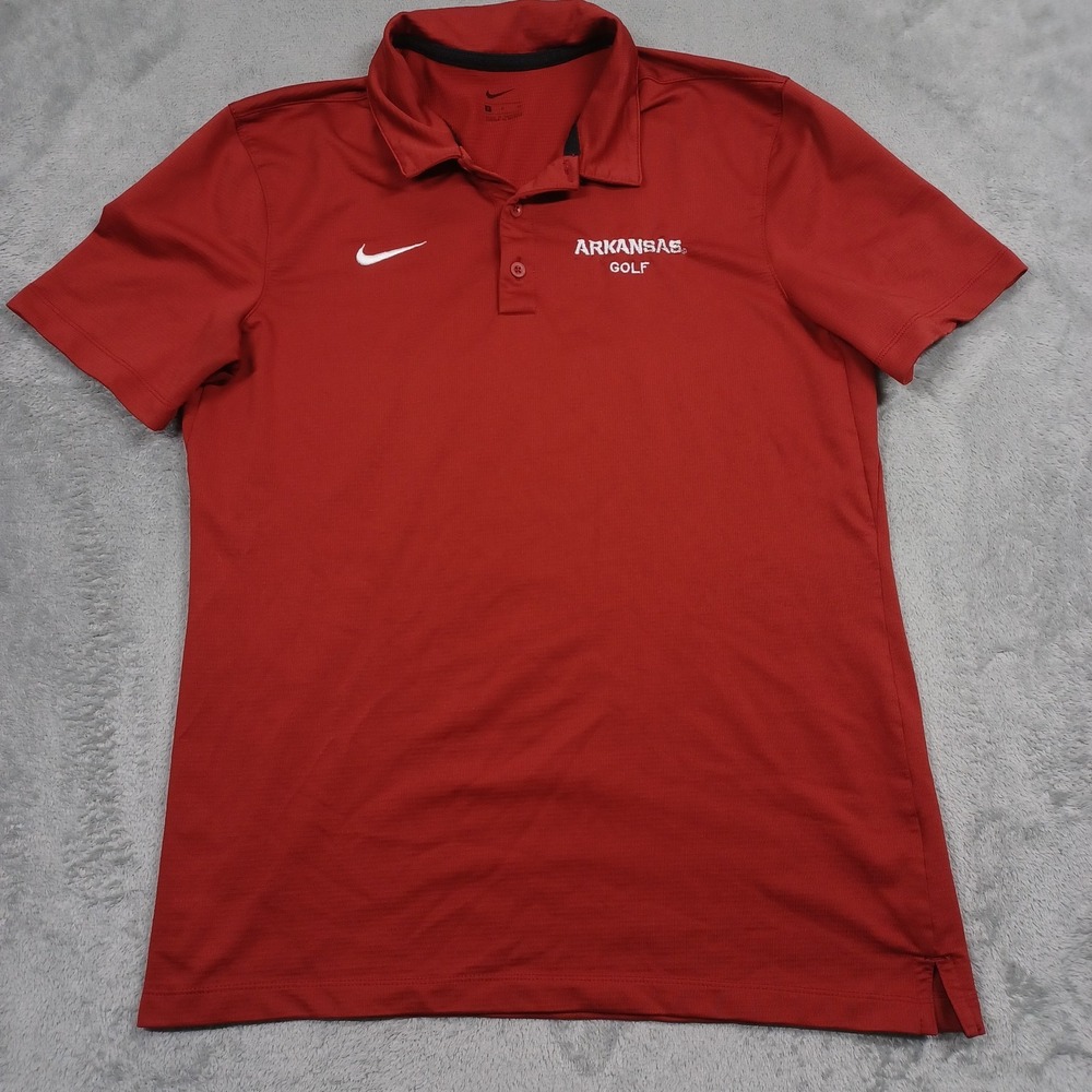Arkansas Razorbacks Shirts Mens Small Red Nike Golf Polo‎ Casual